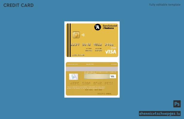 Andorra Bank Sabadell Bank Visa-Kartenbeispielvorschau